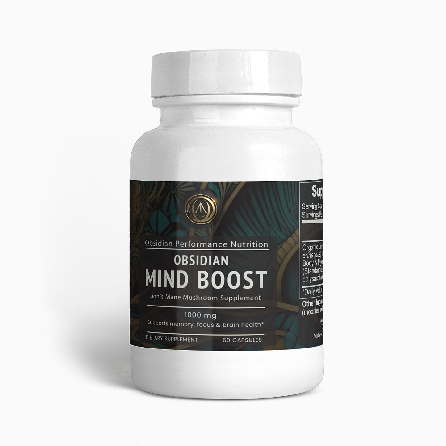 Obsidian Mind Boost: Premium Lion's Mane Mushroom Cognitive Enhancer